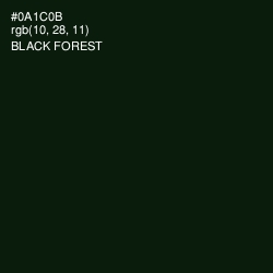 #0A1C0B - Black Forest Color Image